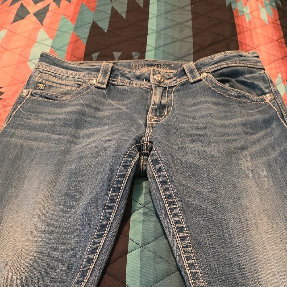 Miss Me Blue Skinny Jeans with Classic Fading